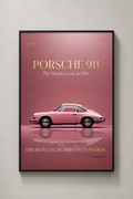 Vintage Pink Porsche 911 Luxury Wall Art Print