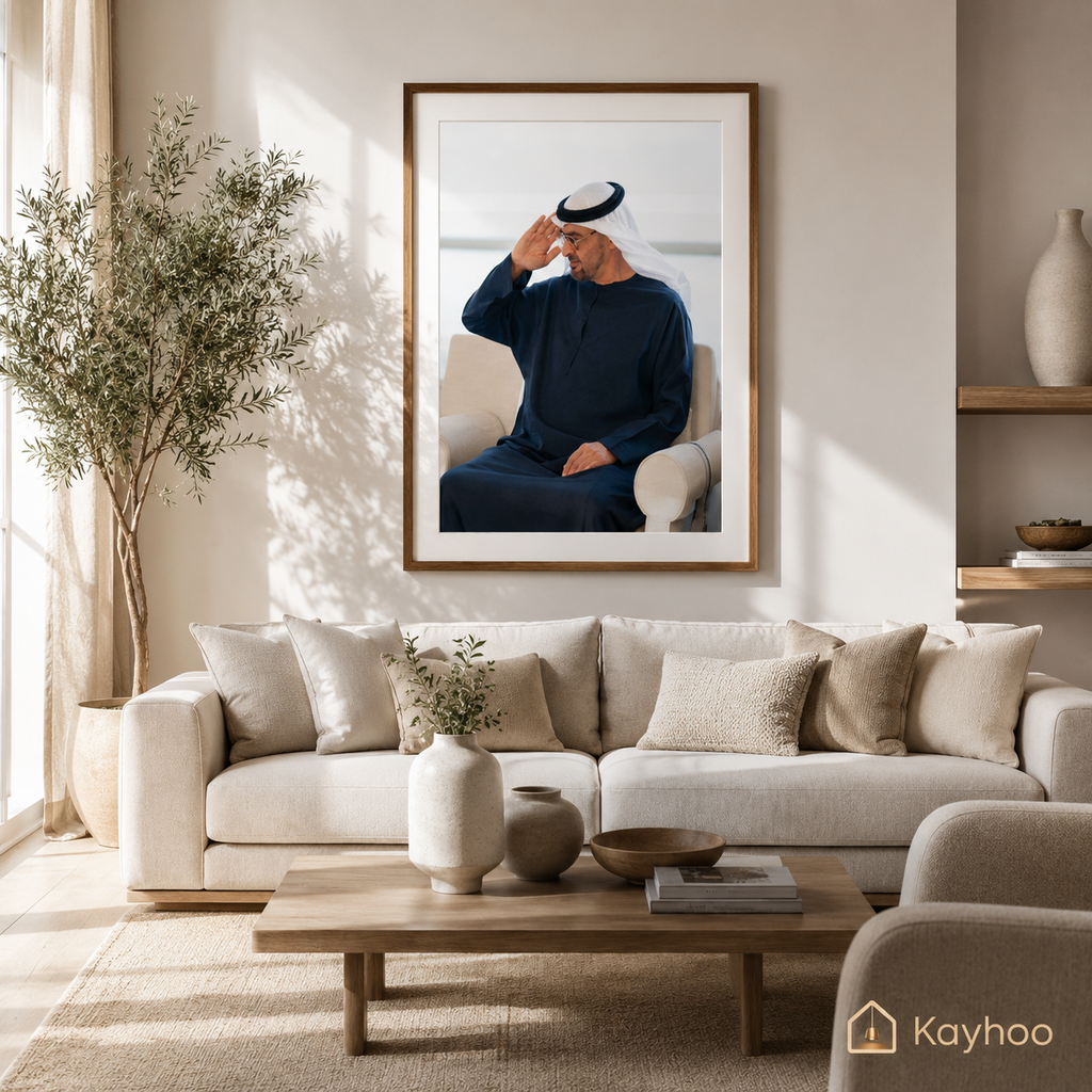 Luxury SheikhMohamedBinZayed Portrait Wall Art – Framed Arabic Canvas