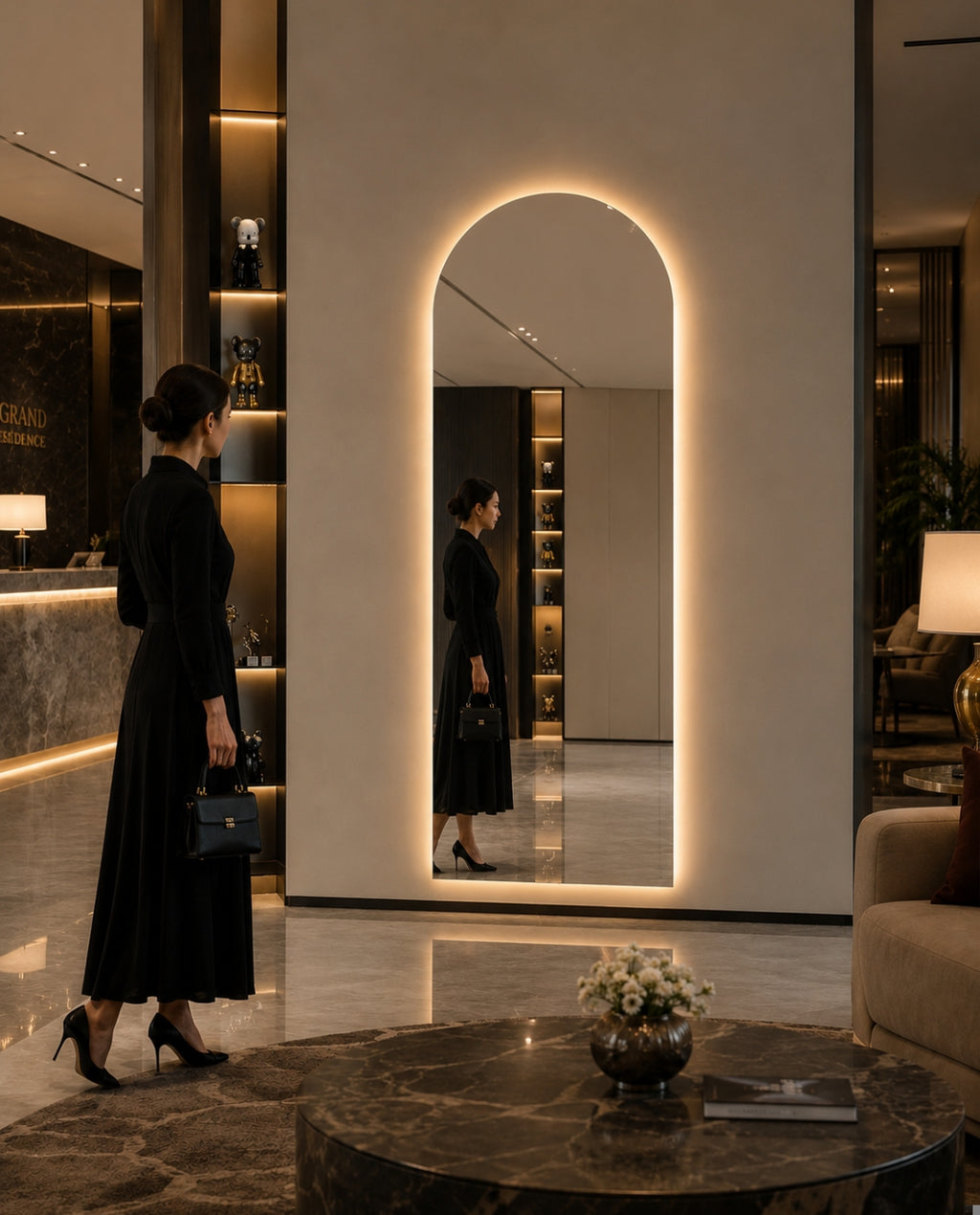 Luxury LED Arch Wall Mirror