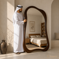 Kayhoo Organic Wave Walnut Statement Mirror