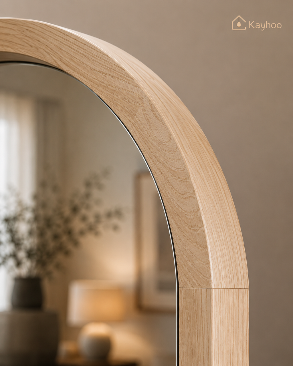 Luxury Arched Oak Floor Mirror