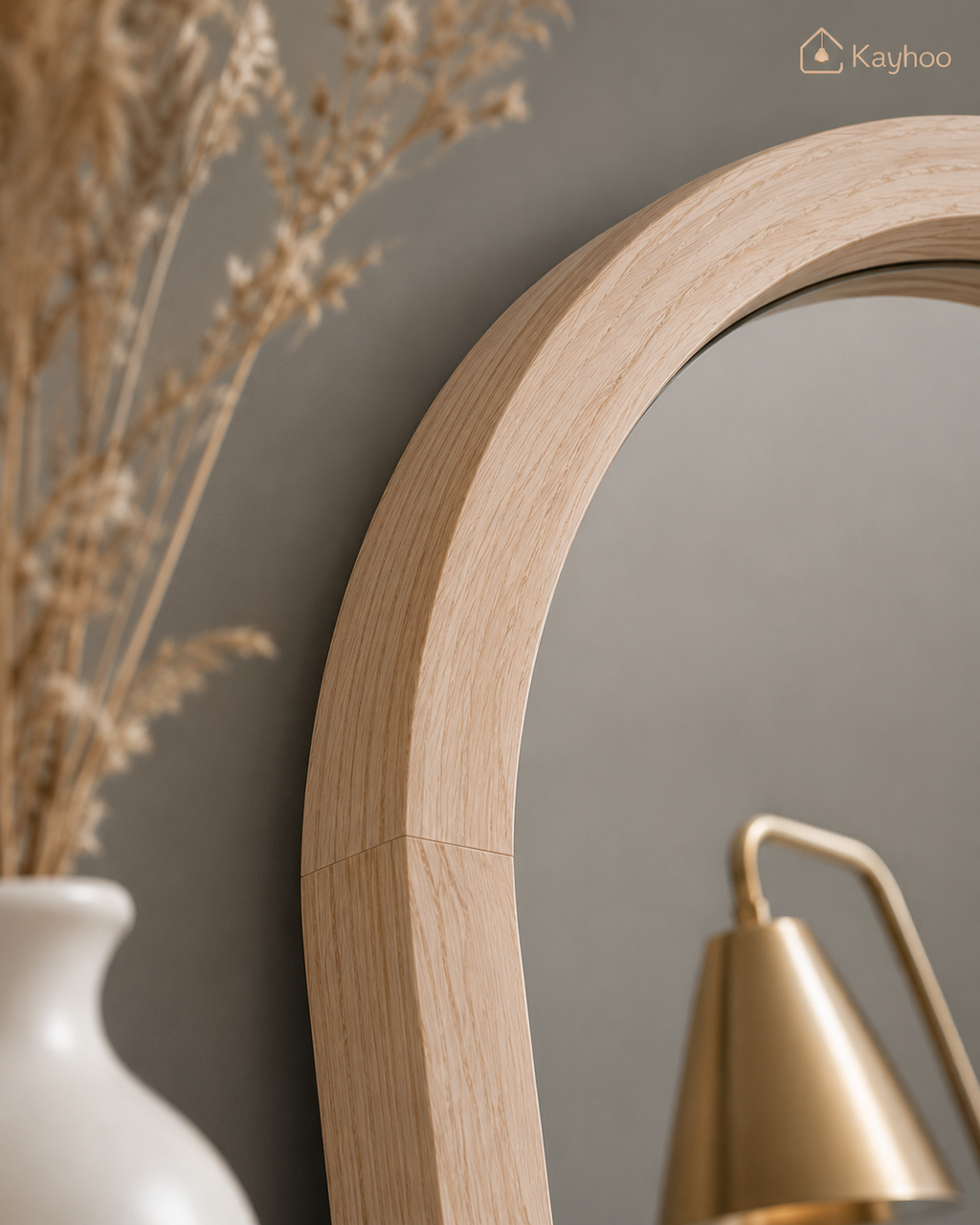 Luxury Arched Oak Floor Mirror