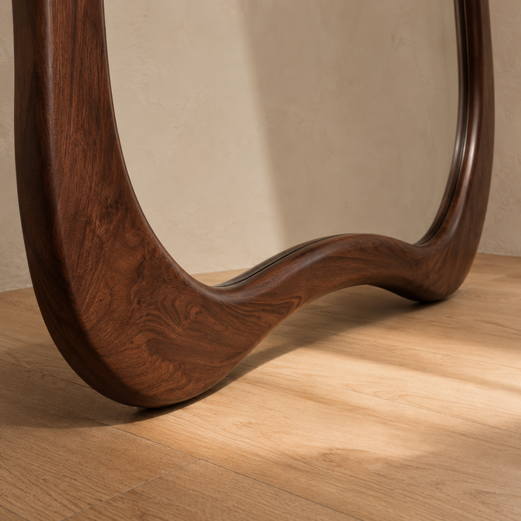 Kayhoo Organic Wave Walnut Statement Mirror