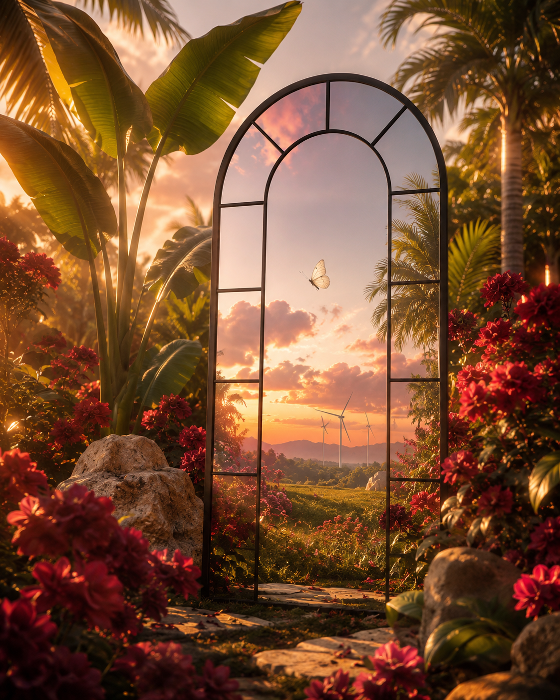 Arched Window Full-Length Mirror